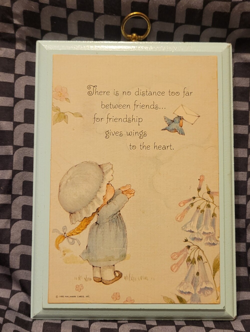 Vintage 1980 Hallmark Friendship Quote Wood Wall Art Plaque (Model DE2062)